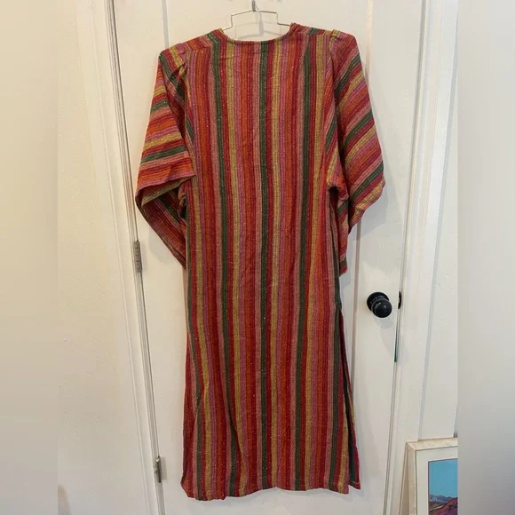Vintage Rikma Colorful Striped Kaftan Dress Israel - Picture 7 of 14